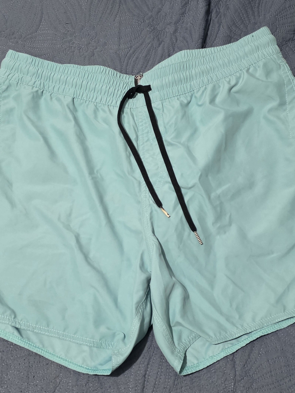 Volcom Light Aqua Swim Shorts with Black Drawcord